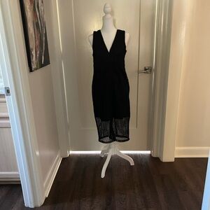 Dex Black Mesh Midi Dress